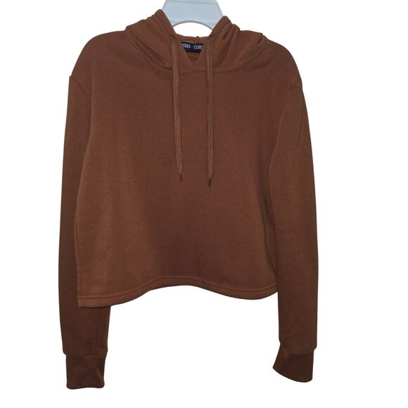 Roma Concept Teen Girls Cropped Hoodie – Brown, Size M, Pre-Owned - Picture 5 of 11